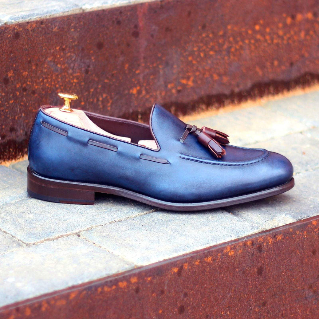 Men's Loafer Shoes Leather Dark Brown Blue 1779 1- MERRIMIUM--GID-1370-1779