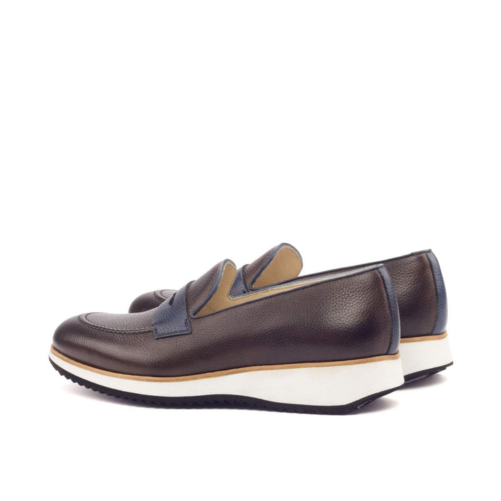 Men's Loafer Shoes Leather Dark Brown Blue 3096 4- MERRIMIUM