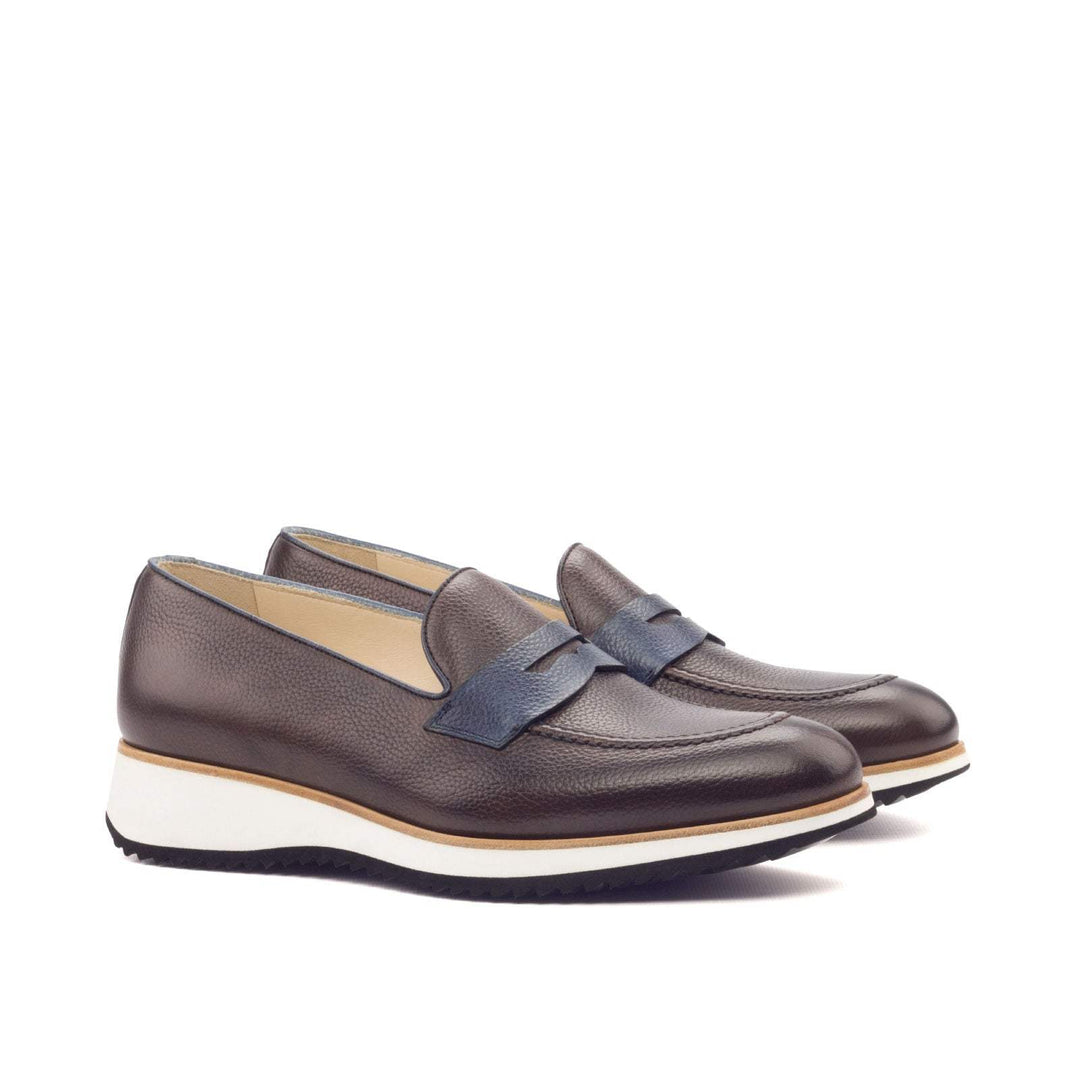 Men's Loafer Shoes Leather Dark Brown Blue 3096 3- MERRIMIUM