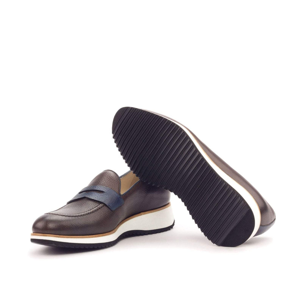 Men's Loafer Shoes Leather Dark Brown Blue 3096 2- MERRIMIUM