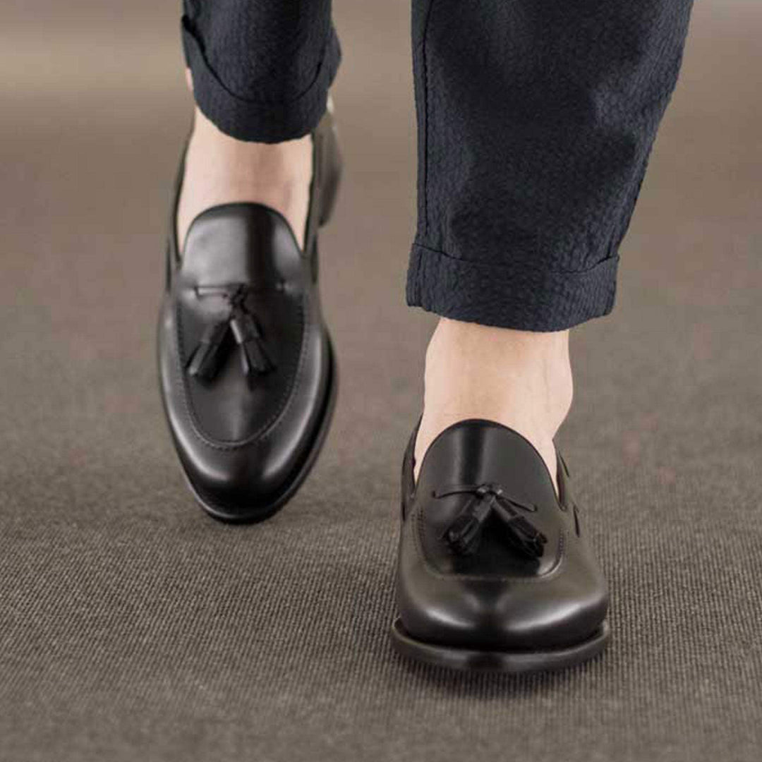 Men's Loafer Shoes Leather Goodyear Welt Black 5009 1- MERRIMIUM--GID-4237-5009