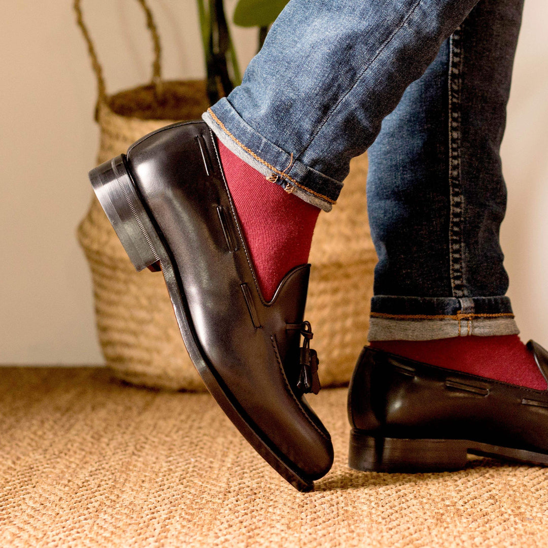 Men's Loafer Shoes Leather Goodyear Welt Black 5315 5- MERRIMIUM
