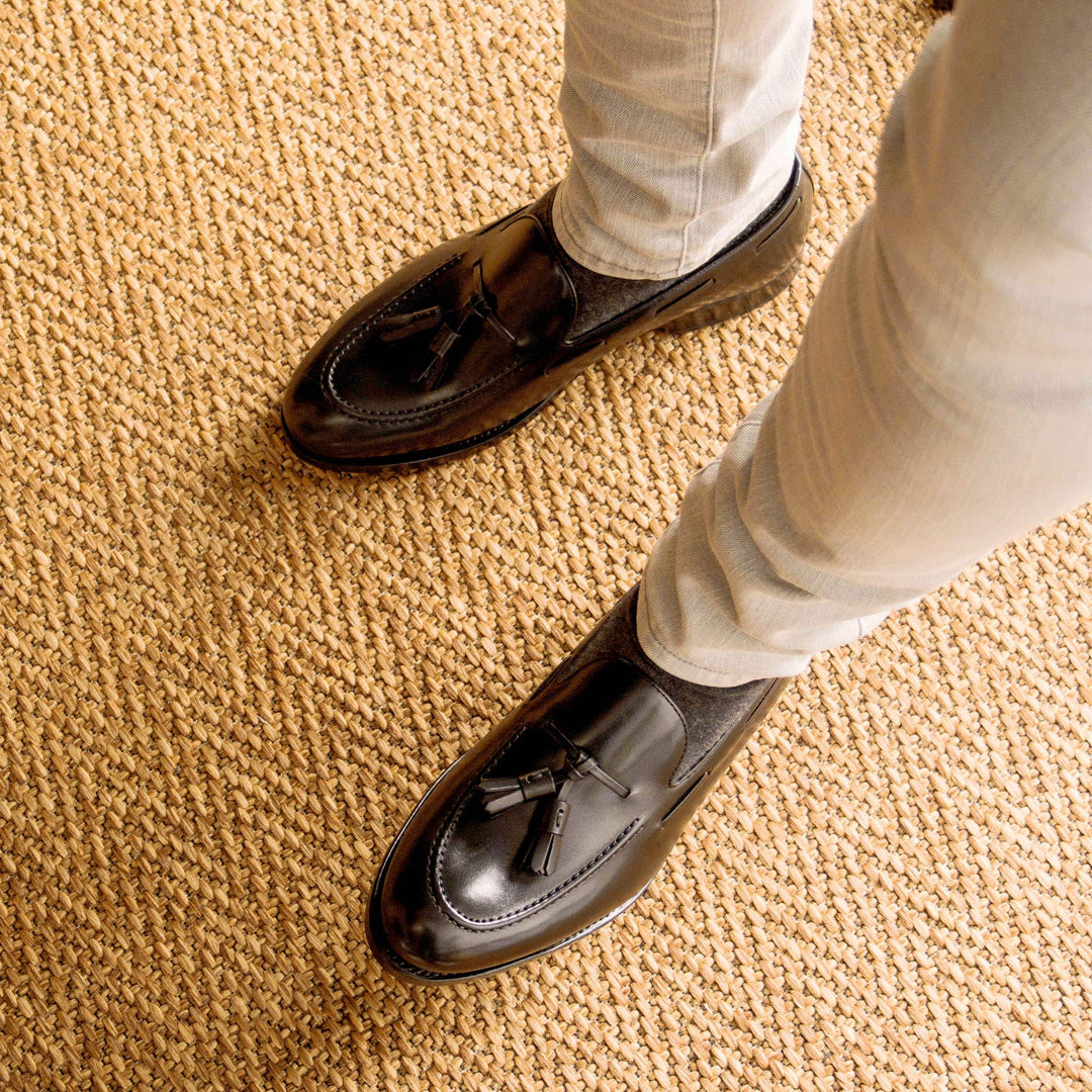 Men's Loafer Shoes Leather Goodyear Welt Black 5319 1- MERRIMIUM--GID-4237-5319