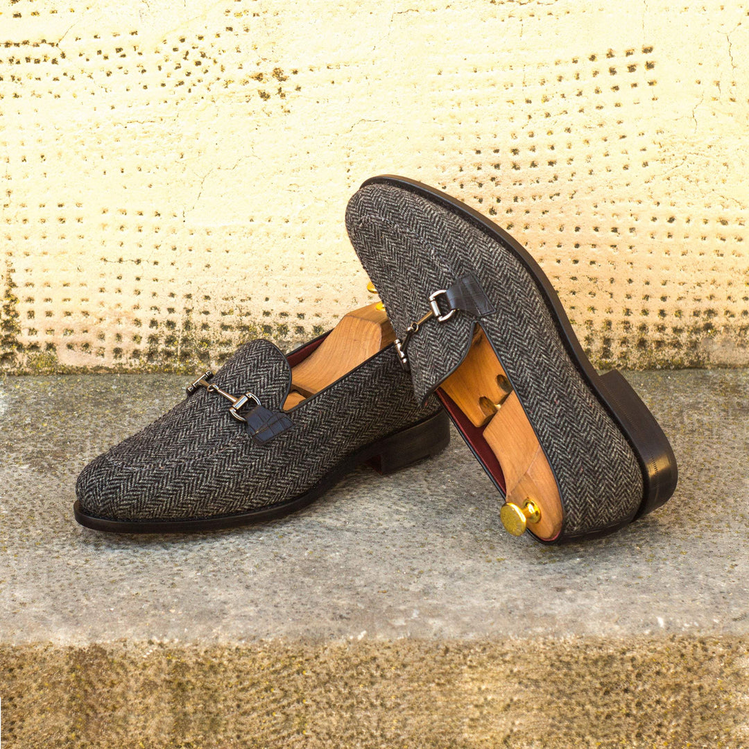 Men's Loafer Shoes Leather Goodyear Welt Black Grey 4335 1- MERRIMIUM--GID-2451-4335