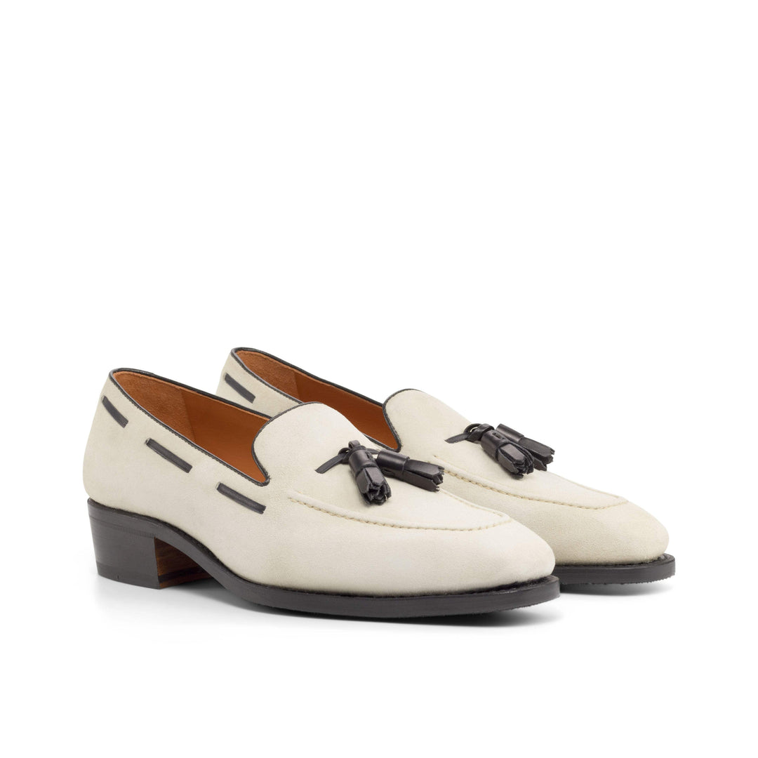 Men's Loafer Shoes Leather Goodyear Welt Black White 4740 3- MERRIMIUM