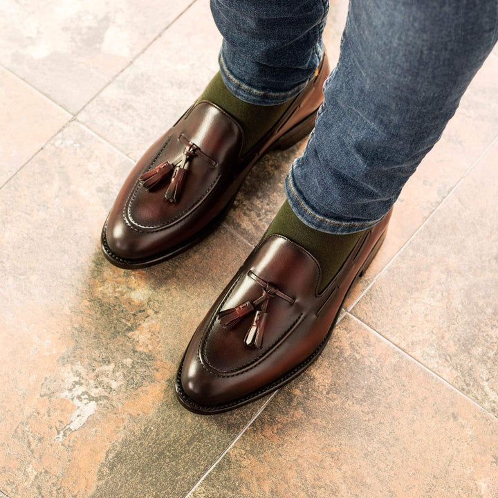 Men's Loafer Shoes Leather Goodyear Welt Burgundy 5264 5- MERRIMIUM