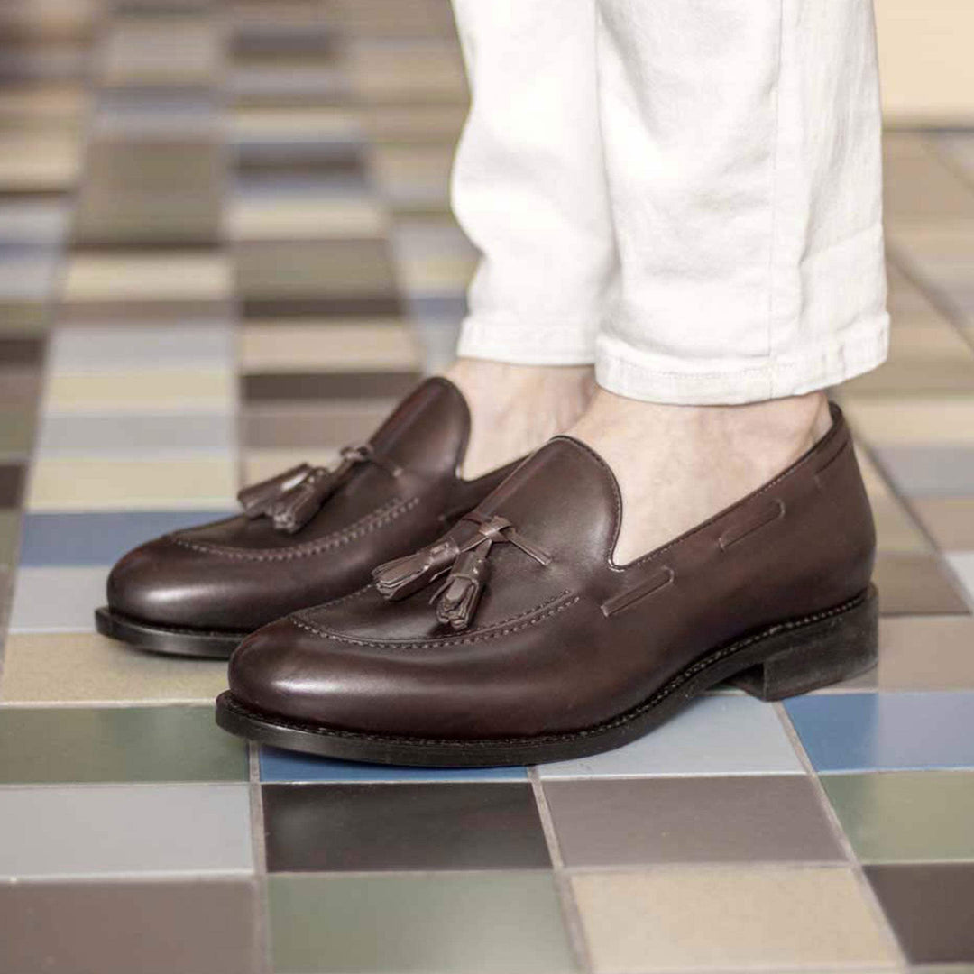 Men's Loafer Shoes Leather Goodyear Welt Dark Brown 5010 1- MERRIMIUM--GID-4237-5010