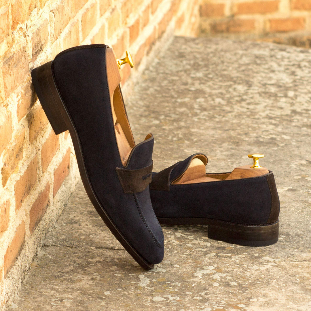 Men's Loafer Shoes Leather Goodyear Welt Dark Brown Blue 3533 1- MERRIMIUM--GID-2600-3533