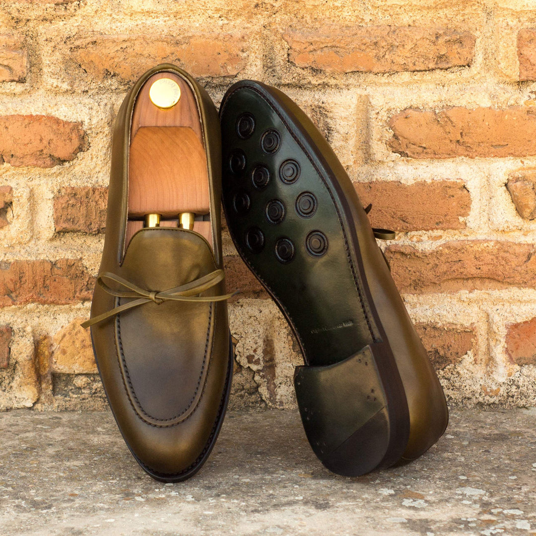 Men's Loafer Shoes Leather Goodyear Welt Green 3534 1- MERRIMIUM--GID-2451-3534