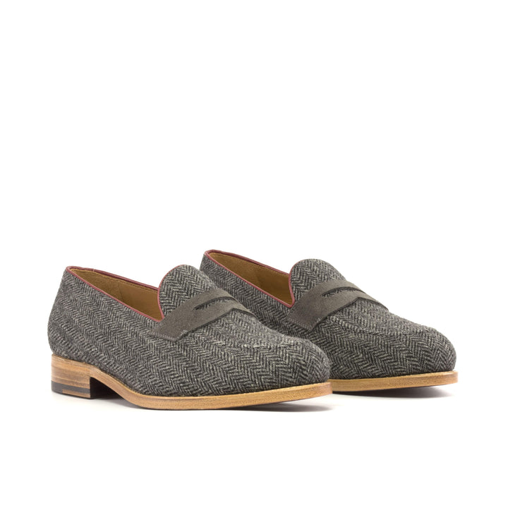 Men's Loafer Shoes Leather Goodyear Welt Grey Burgundy 5369 3- MERRIMIUM