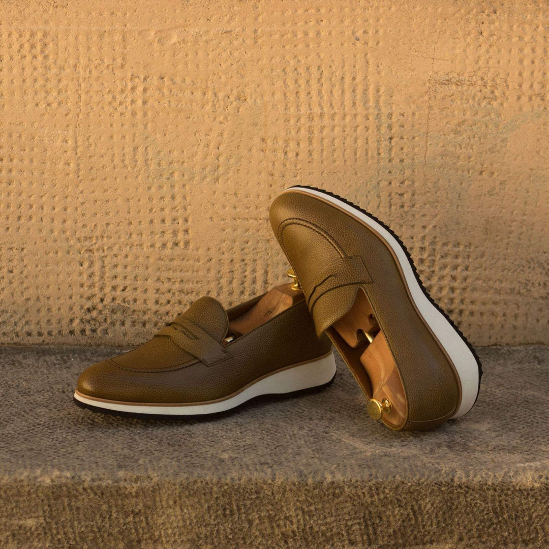 Men's Loafer Shoes Leather Green 3019 1- MERRIMIUM--GID-1370-3019