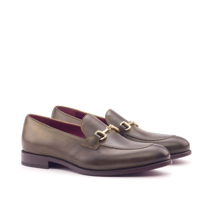 Men's Loafer Shoes Leather Green 3023 3- MERRIMIUM