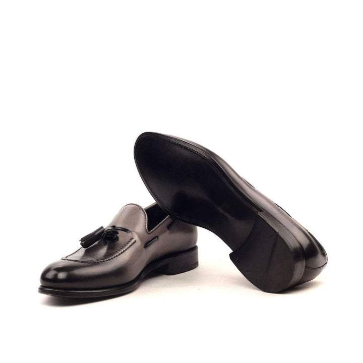 Men's Loafer Shoes Leather Grey Black 2445 3- MERRIMIUM
