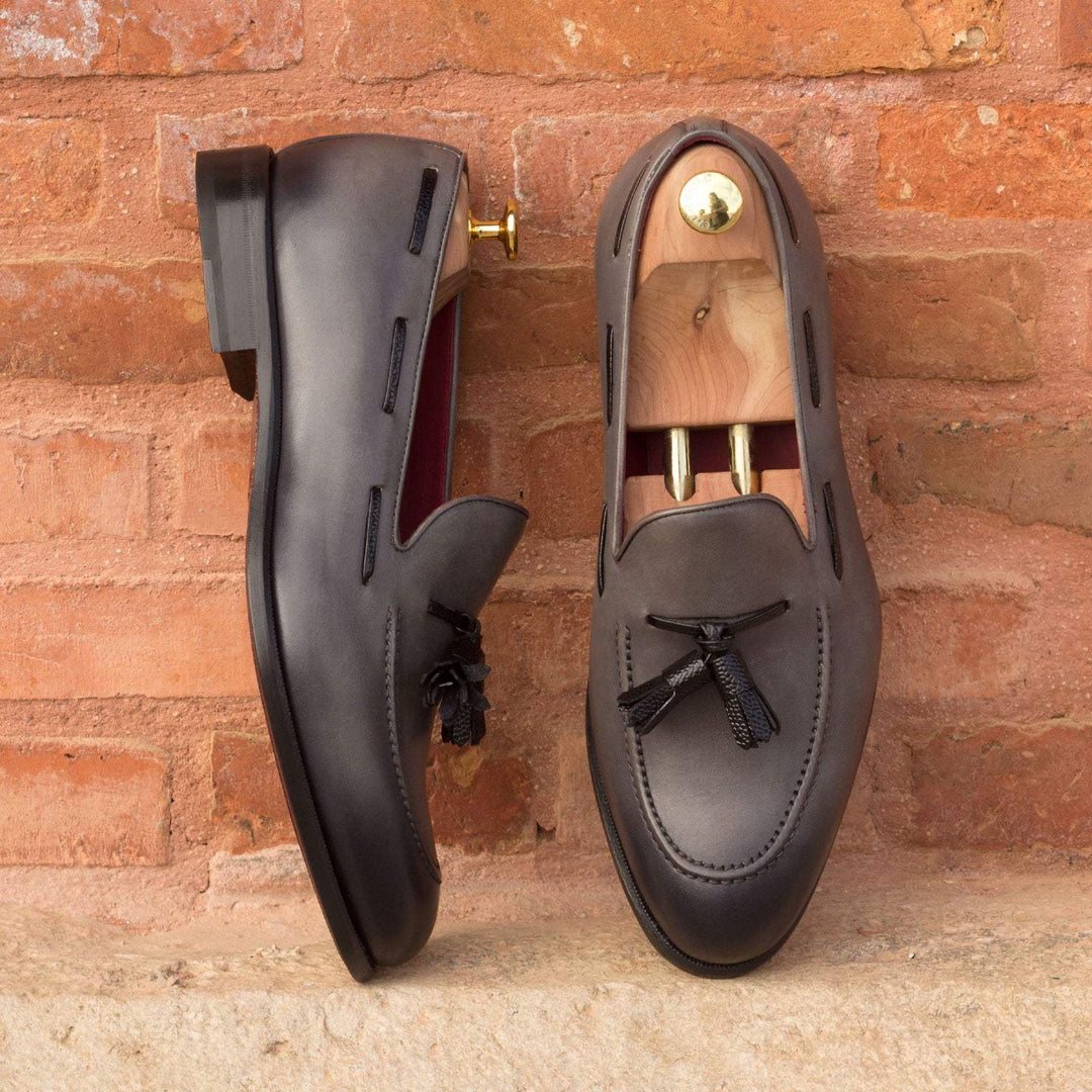 Men's Loafer Shoes Leather Grey Black 2788 1- MERRIMIUM--GID-1683-2788
