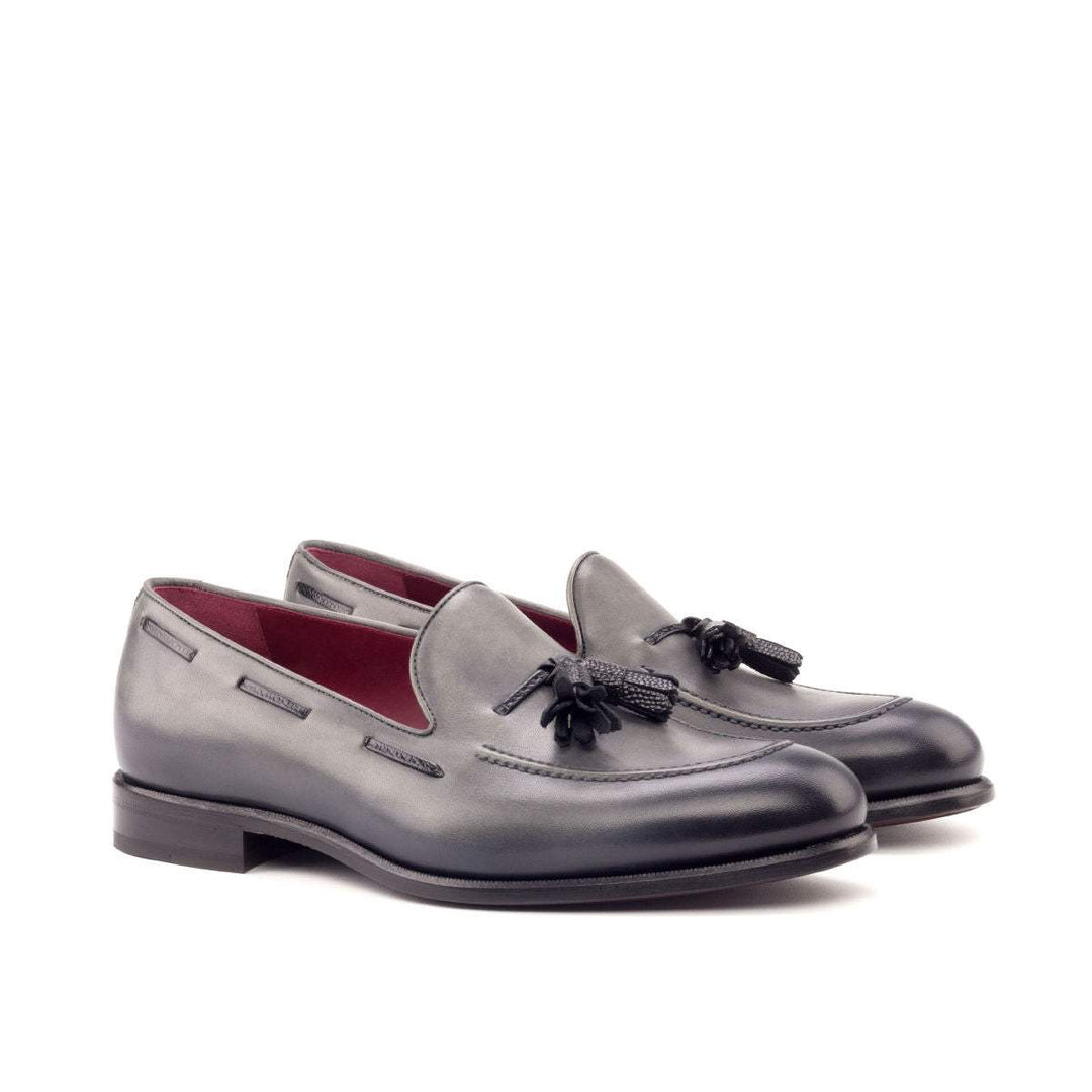 Men's Loafer Shoes Leather Grey Black 2788 3- MERRIMIUM