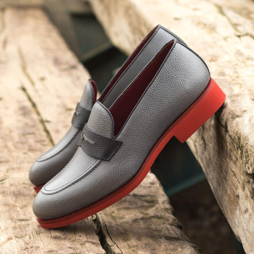 Men's Loafer Shoes Leather Grey Black 4948 1- MERRIMIUM--GID-1370-4948
