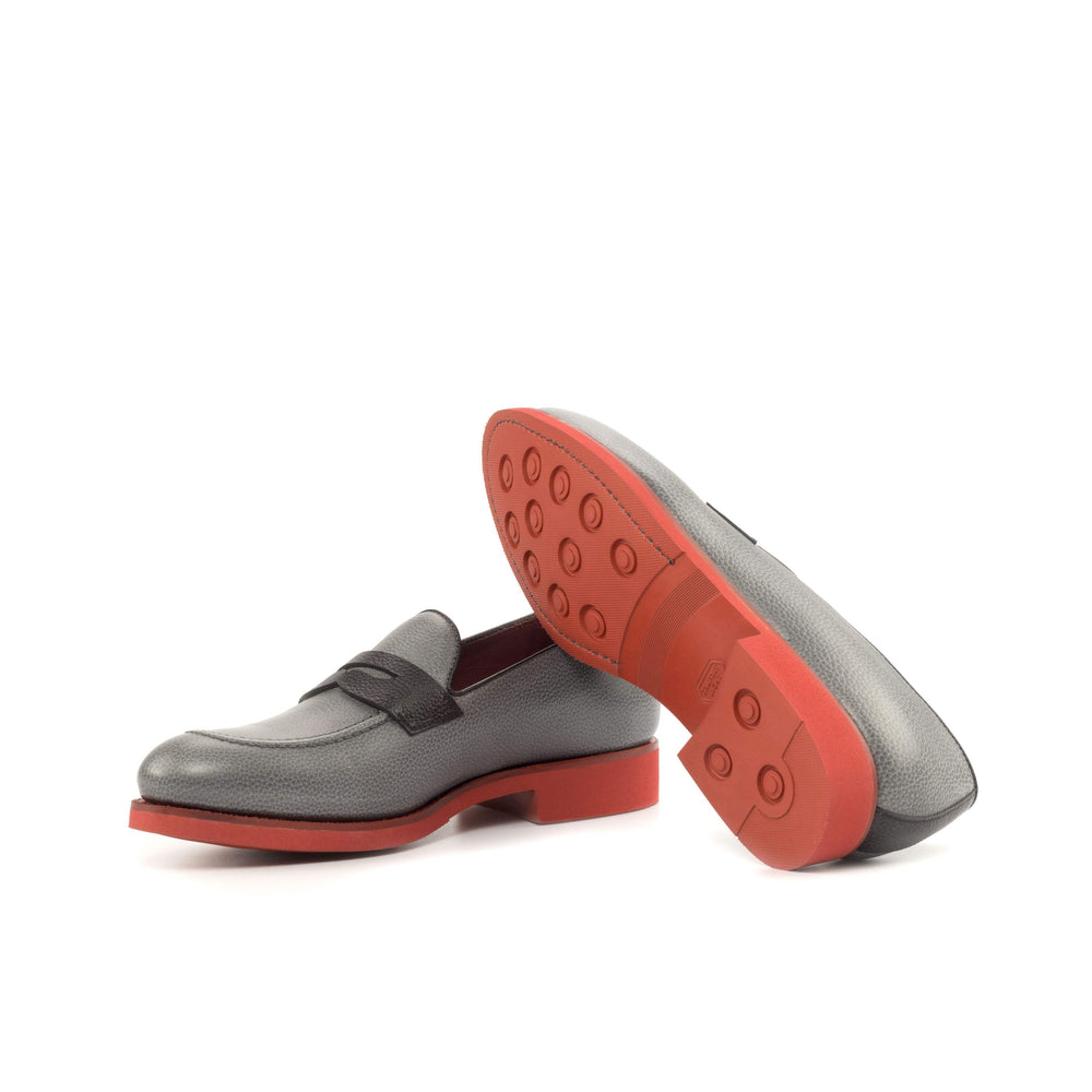 Men's Loafer Shoes Leather Grey Black 4948 2- MERRIMIUM
