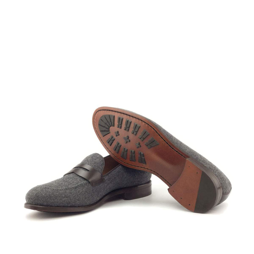 Men's Loafer Shoes Leather Grey Dark Brown 2891 2- MERRIMIUM