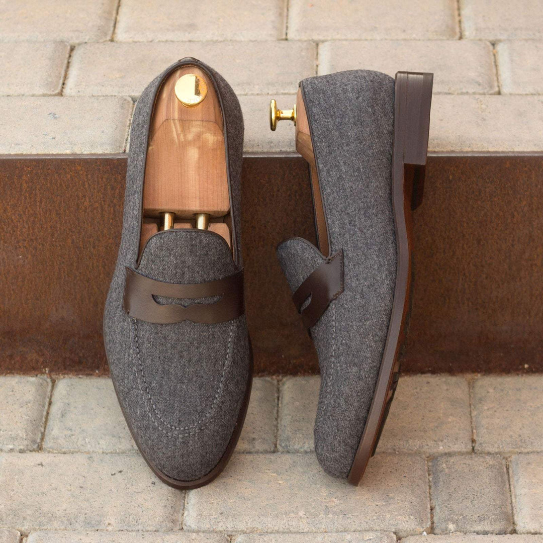Men's Loafer Shoes Leather Grey Dark Brown 2891 1- MERRIMIUM--GID-1370-2891