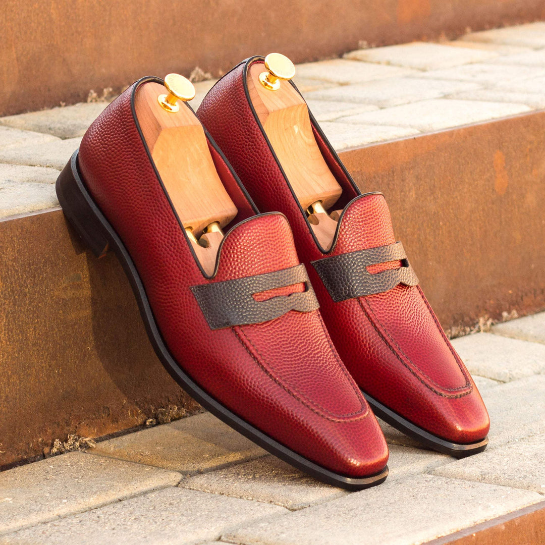 Men's Loafer Shoes Leather Red Black 3423 1- MERRIMIUM--GID-1379-3423