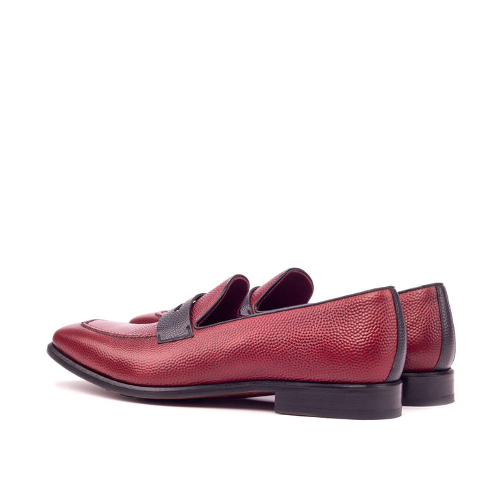 Men's Loafer Shoes Leather Red Black 3423 4- MERRIMIUM