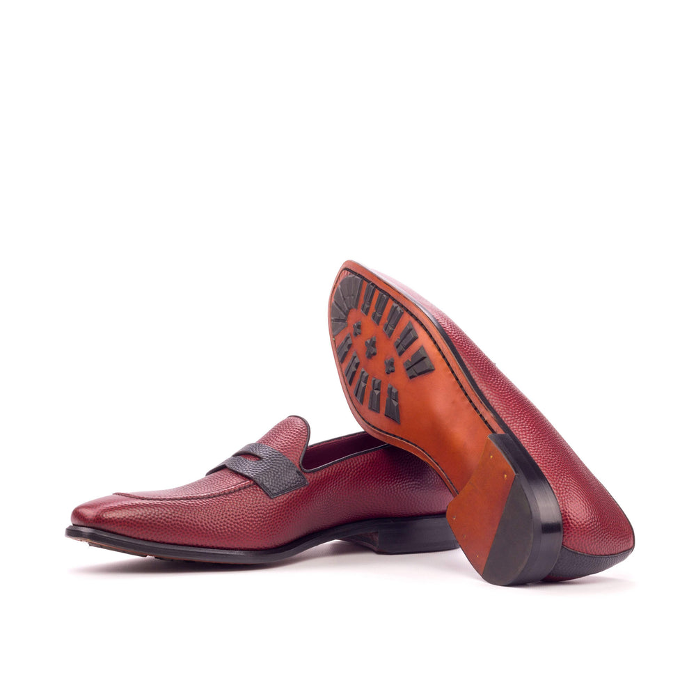 Men's Loafer Shoes Leather Red Black 3423 2- MERRIMIUM