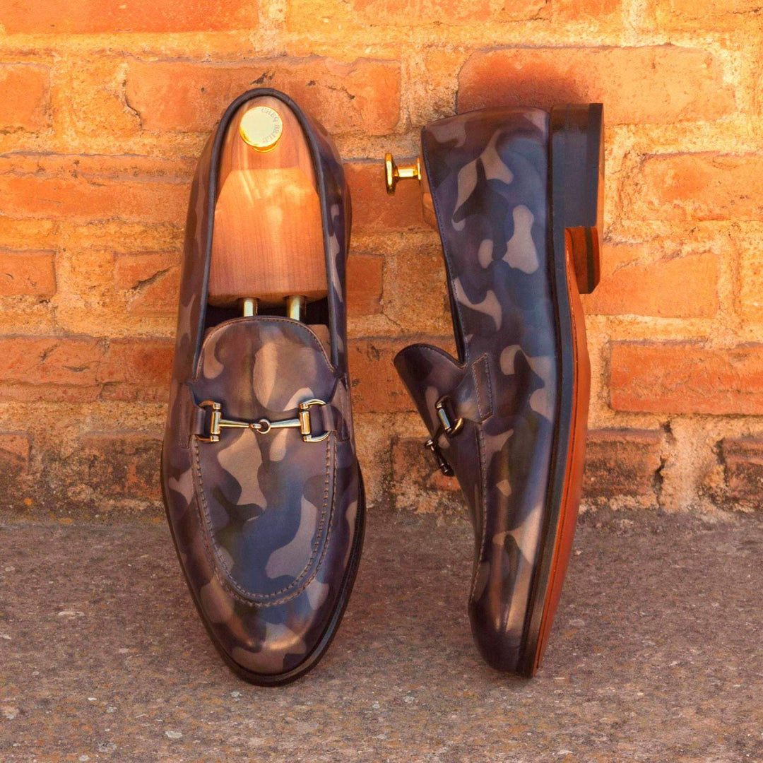 Men's Loafer Shoes Patina Leather Blue 2903 1- MERRIMIUM--GID-1553-2903
