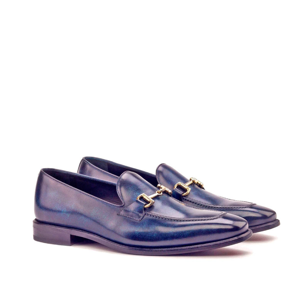 Men's Loafer Shoes Patina Leather Blue 2967 3- MERRIMIUM