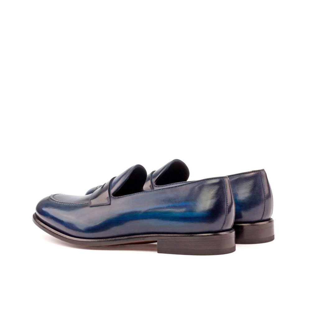 Men's Loafer Shoes Patina Leather Blue Grey 3666 2- MERRIMIUM