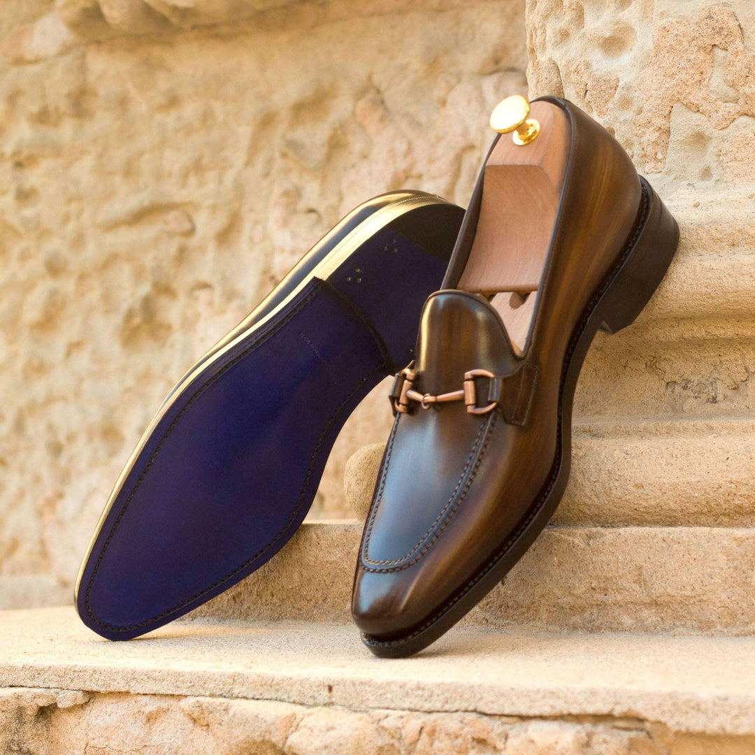 Men's Loafer Shoes Patina Leather Goodyear Welt Dark Brown 3270 1- MERRIMIUM--GID-2455-3270