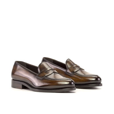 Men's Loafer Shoes Patina Leather Goodyear Welt Dark Brown 5366 3- MERRIMIUM