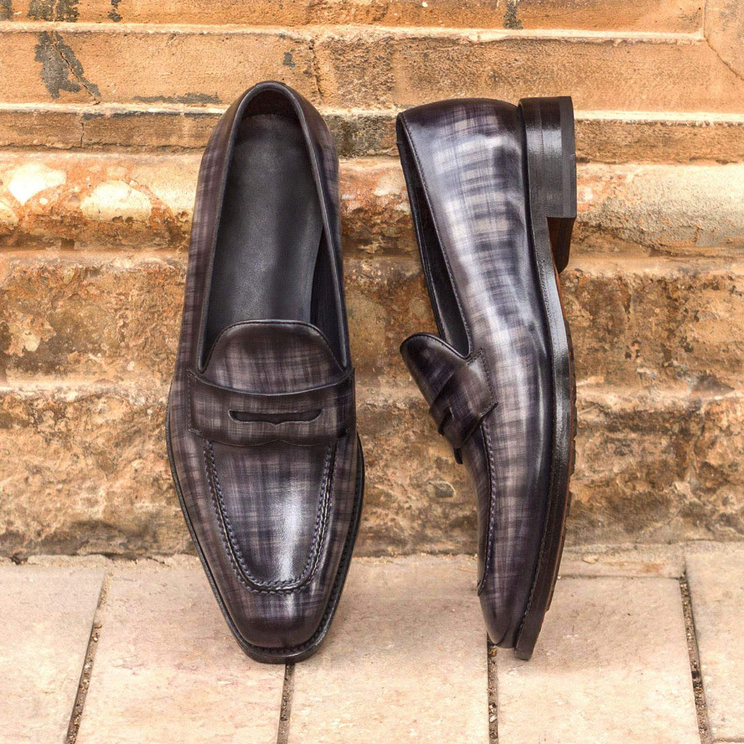 Men's Loafer Shoes Patina Leather Grey 3034 1- MERRIMIUM--GID-1554-3034