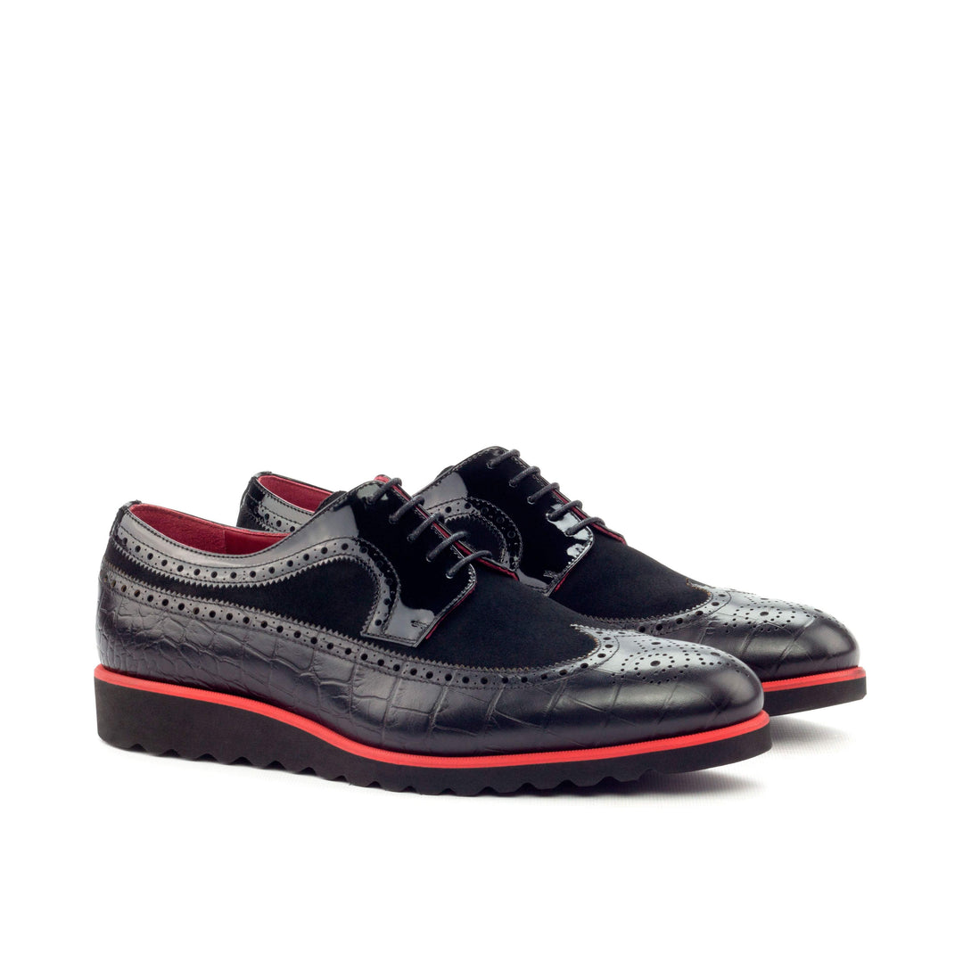 Men's Longwing Blucher Shoes Leather Black 3357 3- MERRIMIUM