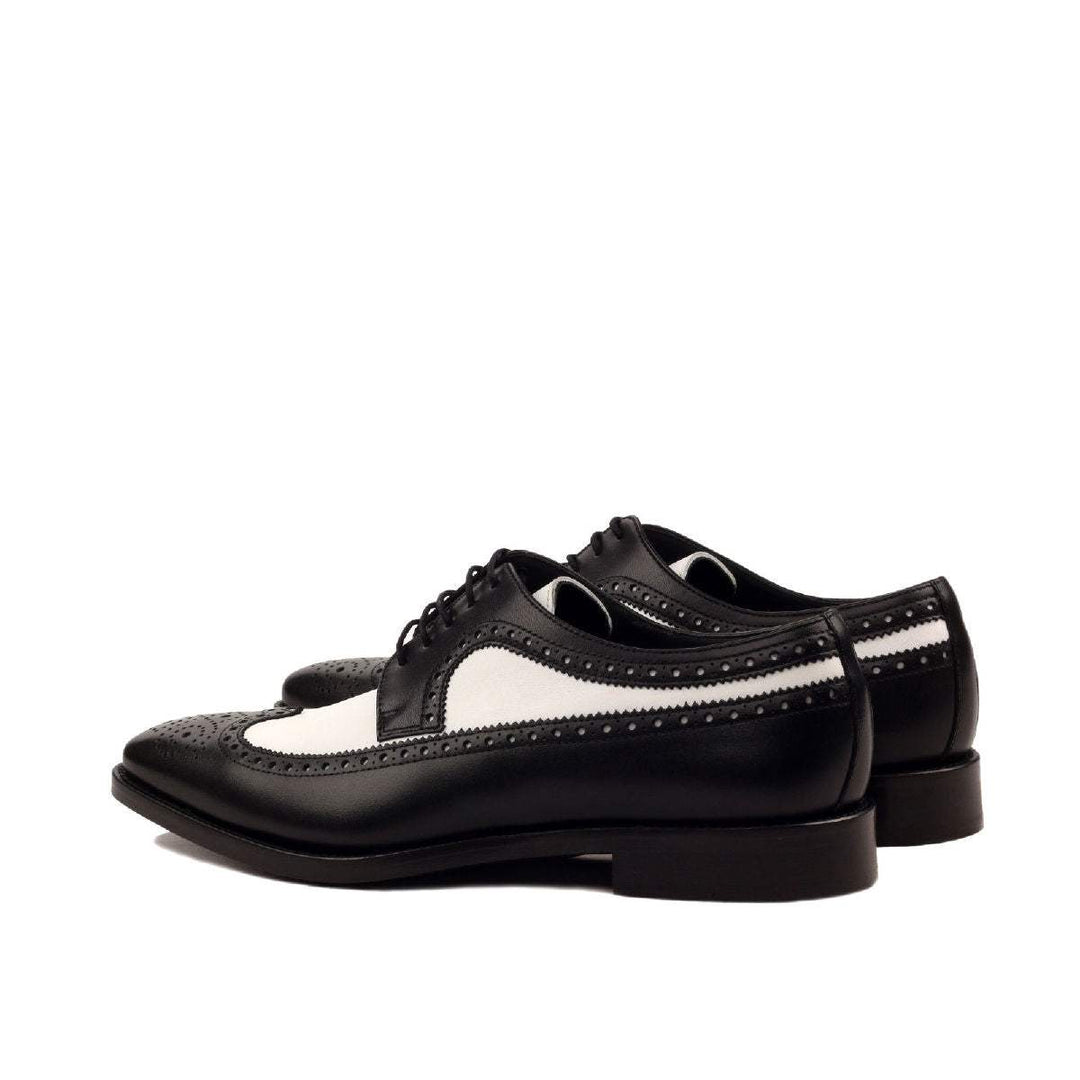Men's Longwing Blucher Shoes Leather Black White 2448 4- MERRIMIUM