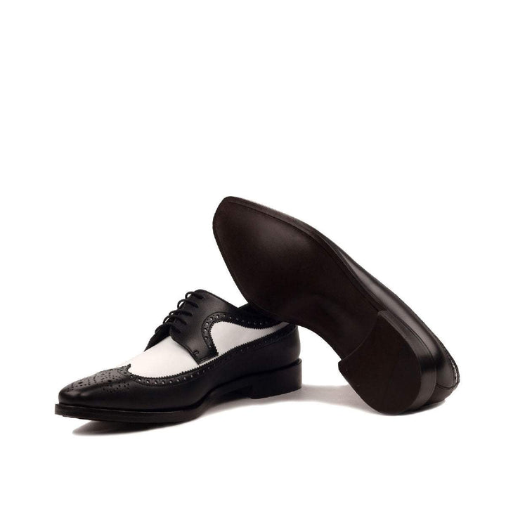Men's Longwing Blucher Shoes Leather Black White 2448 2- MERRIMIUM