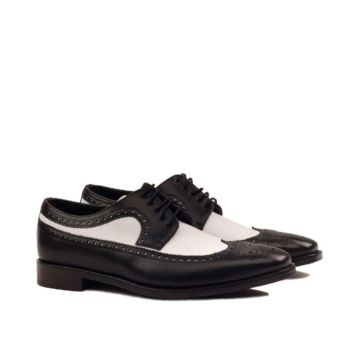 Men's Longwing Blucher Shoes Leather Black White 2448 3- MERRIMIUM