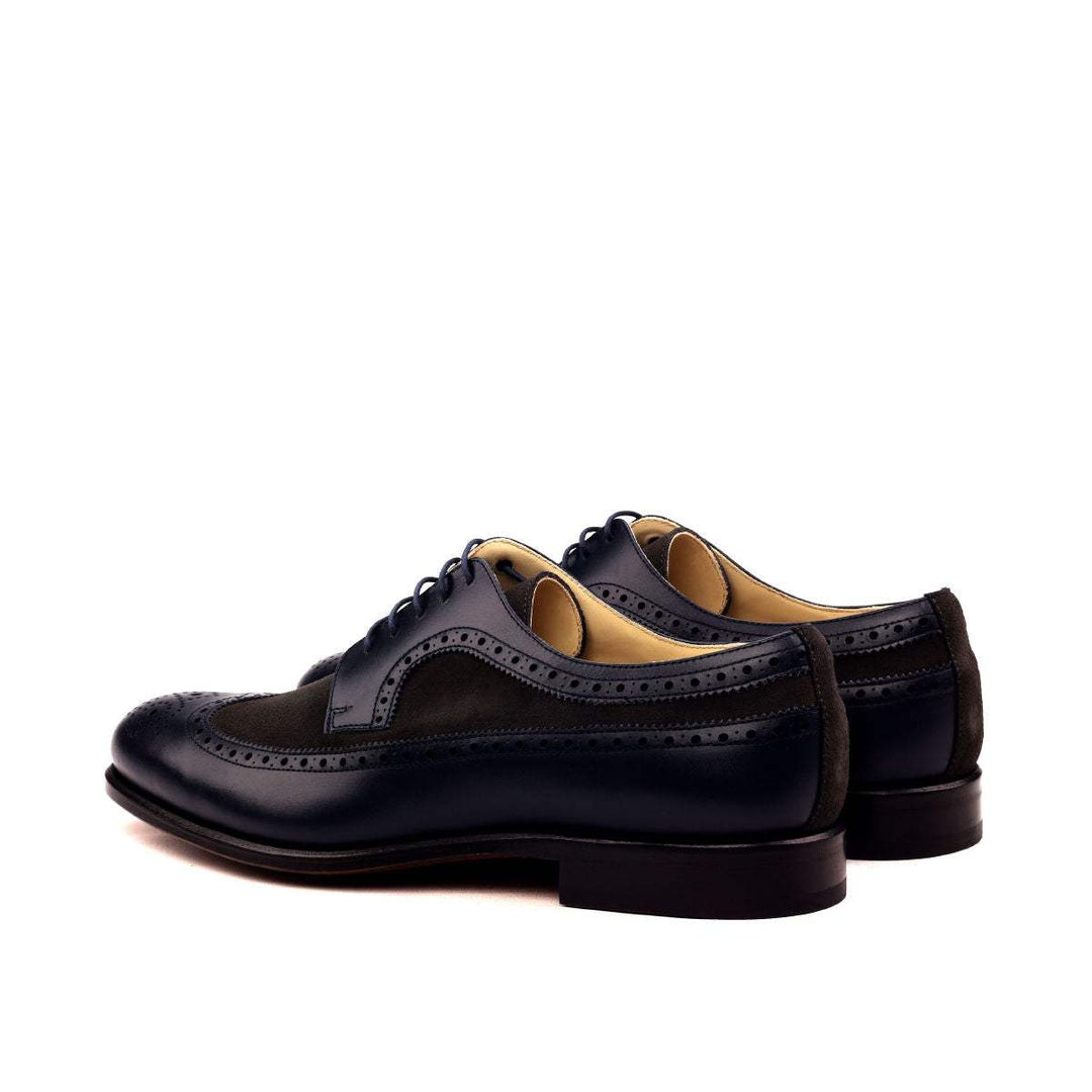 Men's Longwing Blucher Shoes Leather Blue Grey 2537 4- MERRIMIUM