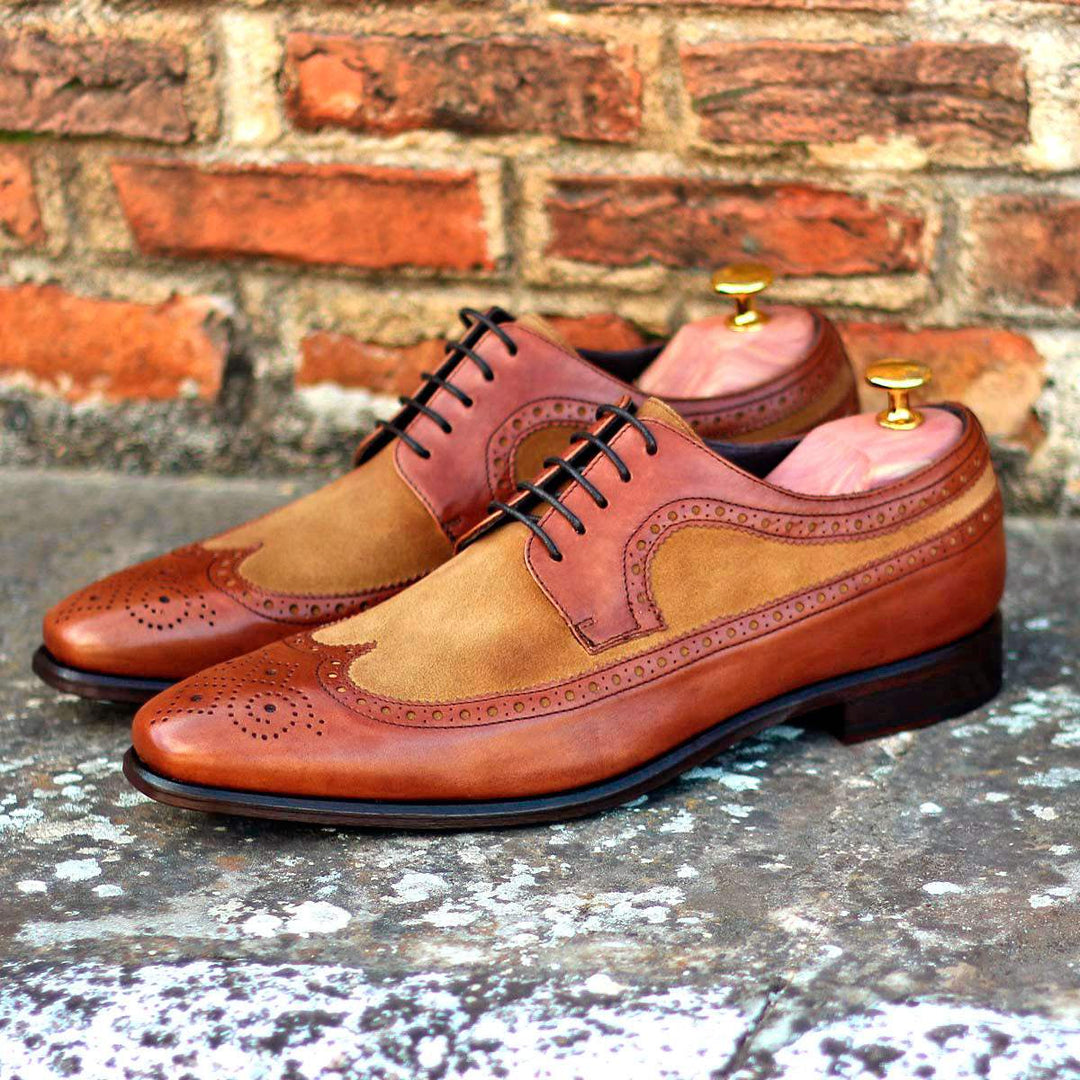 Men's Longwing Blucher Shoes Leather Brown 1866 1- MERRIMIUM--GID-1537-1866