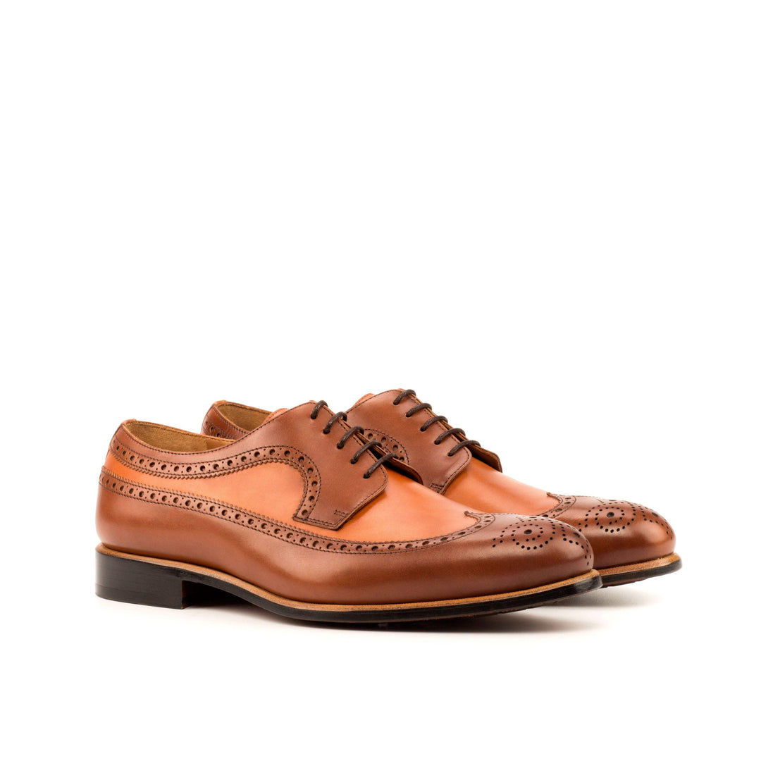 Men's Longwing Blucher Shoes Leather Brown 3742 3- MERRIMIUM
