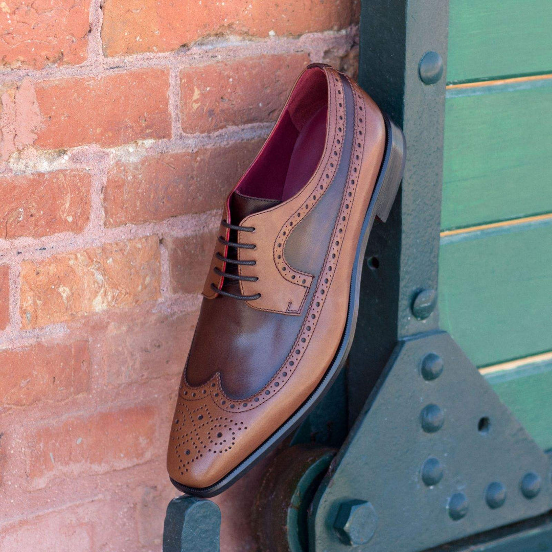 Men's Longwing Blucher Shoes Leather Brown Dark Brown 2243 1- MERRIMIUM--GID-1537-2243