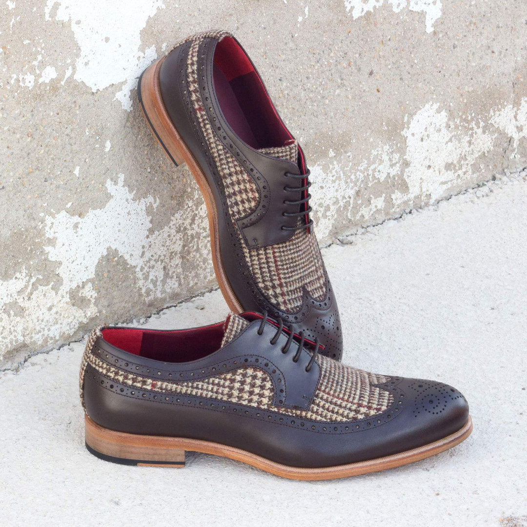 Men's Longwing Blucher Shoes Leather Brown Dark Brown 2287 1- MERRIMIUM--GID-1536-2287