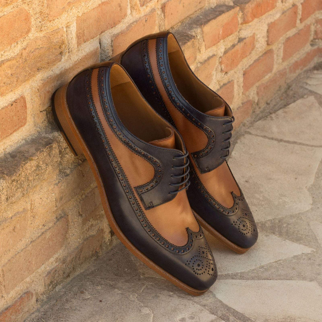 Men's Longwing Blucher Shoes Leather Brown Dark Brown 2392 1- MERRIMIUM--GID-1537-2392