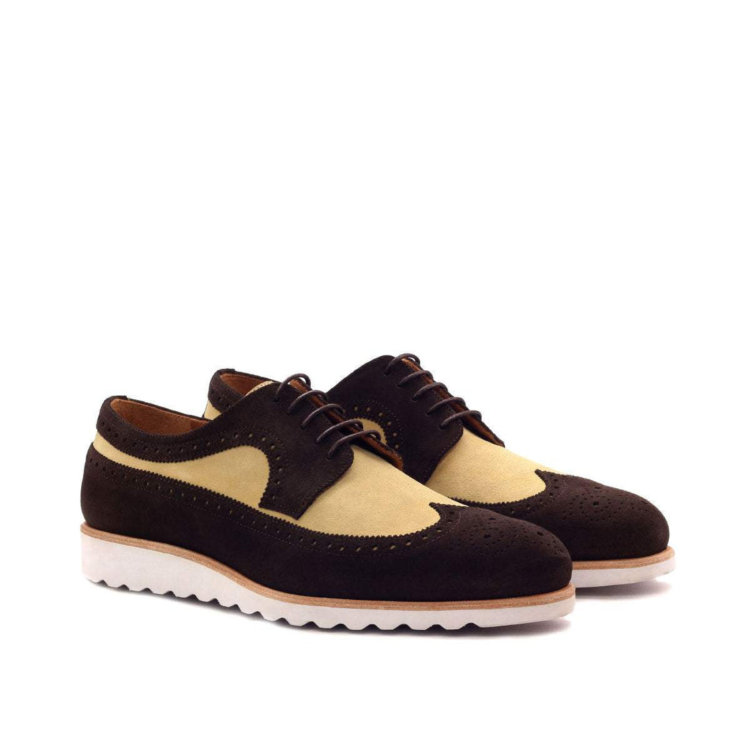 Men's Longwing Blucher Shoes Leather Brown Dark Brown 2529 3- MERRIMIUM
