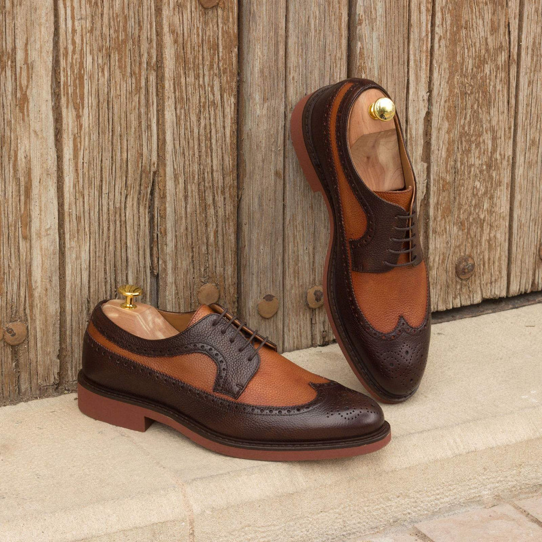 Men's Longwing Blucher Shoes Leather Brown Dark Brown 2633 1- MERRIMIUM--GID-1536-2633