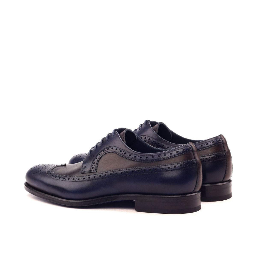 Men's Longwing Blucher Shoes Leather Dark Brown Blue 2525 4- MERRIMIUM