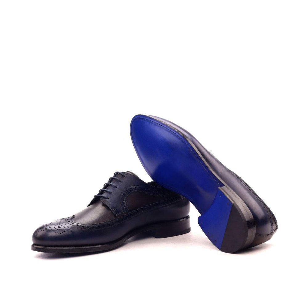 Men's Longwing Blucher Shoes Leather Dark Brown Blue 2525 2- MERRIMIUM