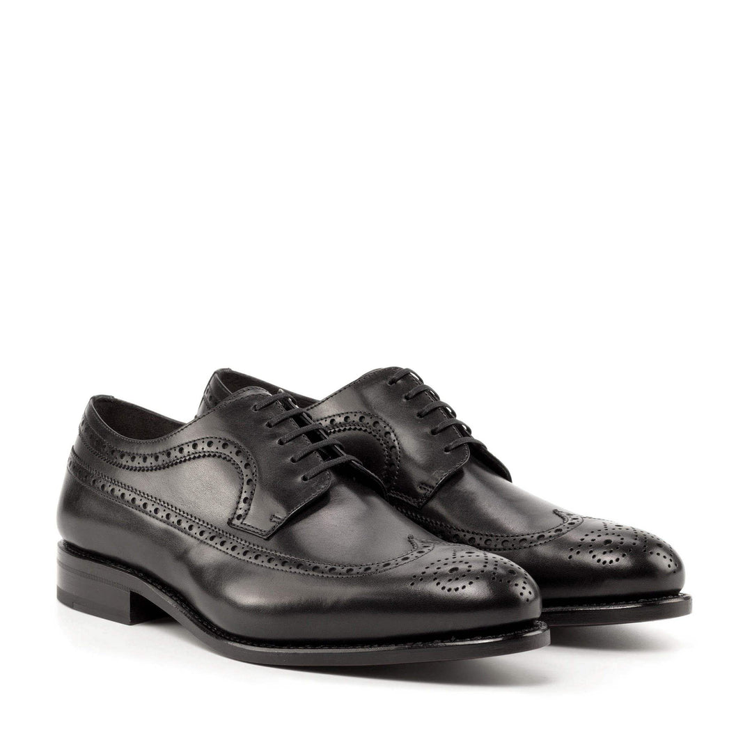 Men's Longwing Blucher Shoes Leather Goodyear Welt Black 5024 3- MERRIMIUM