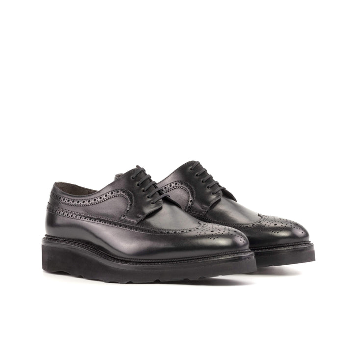 Men's Longwing Blucher Shoes Leather Goodyear Welt Black 5266 6- MERRIMIUM