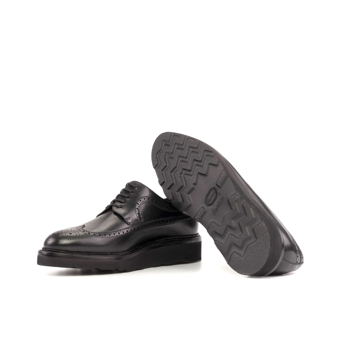 Men's Longwing Blucher Shoes Leather Goodyear Welt Black 5266 3- MERRIMIUM