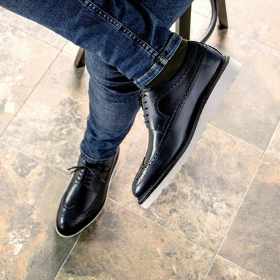 Men's Longwing Blucher Shoes Leather Goodyear Welt Blue 5274 5- MERRIMIUM